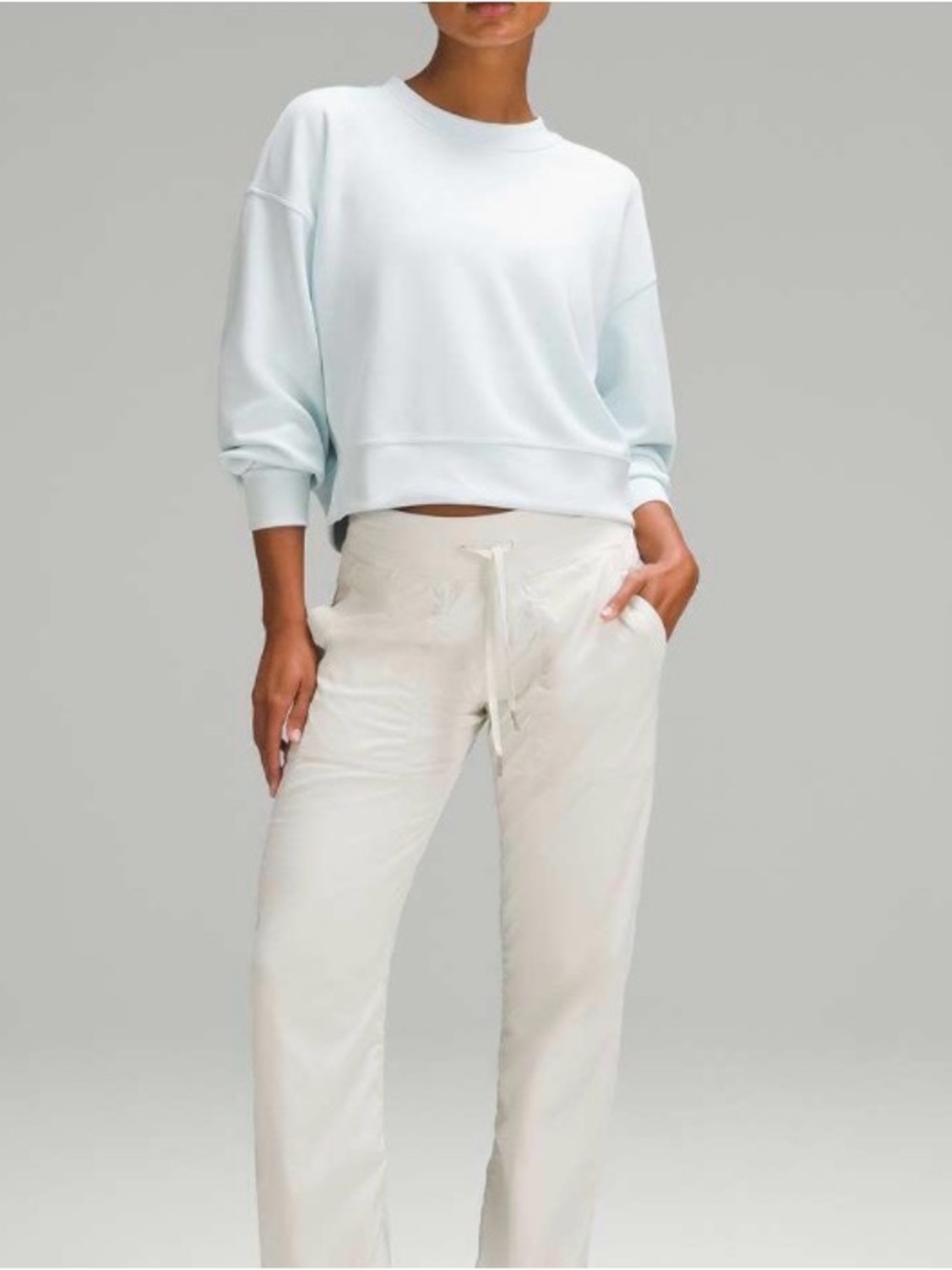 Lululemon Softstreme Perfectly Oversized Cropped Sweatshirt Sheer Blue M/L